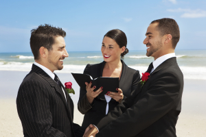 Gay beach destination wedding 
