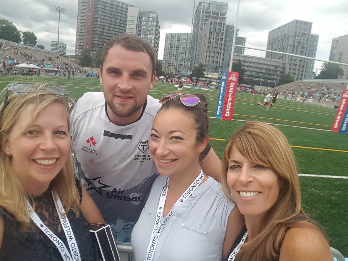 Laurie Keith in Toronto with Transat Holidays's rugby team