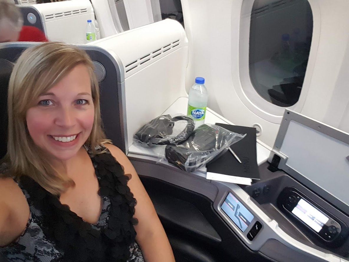 Laurie Keith, owner of Romantic Planet Vacations, travels first class with Air Canada's signature seats