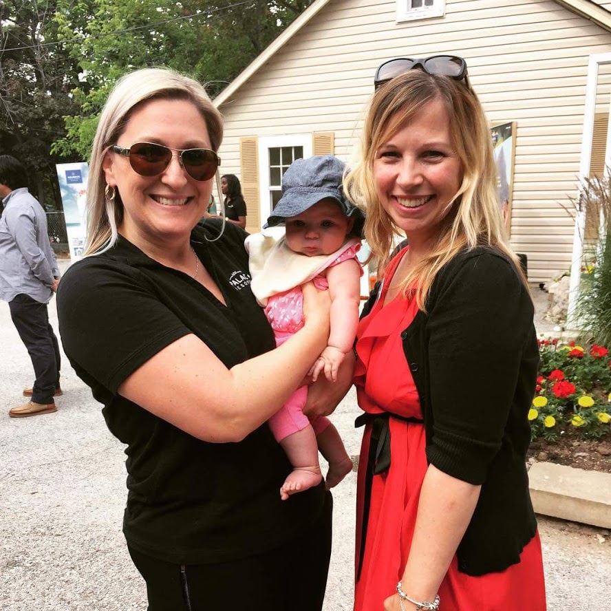 Diana Winters from Palace Resorts meets up with Laurie Keith and baby at new Romantic Planet Vacations location in Burlington Ontario