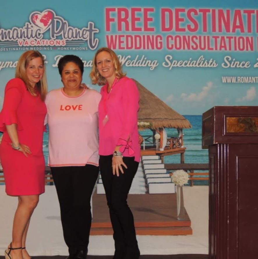 Laurie Keith, Judith Blair and Jen Maceachern with Romantic Planet Vacations at the Romance Travel Show destination wedding and honeymoon expo