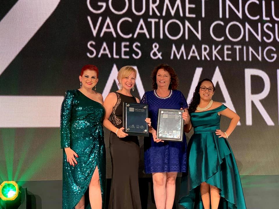 Laurie Keith and Corinne Wilson Daly from Romantic Planet Vacations win big at Karisma's GIVC awards